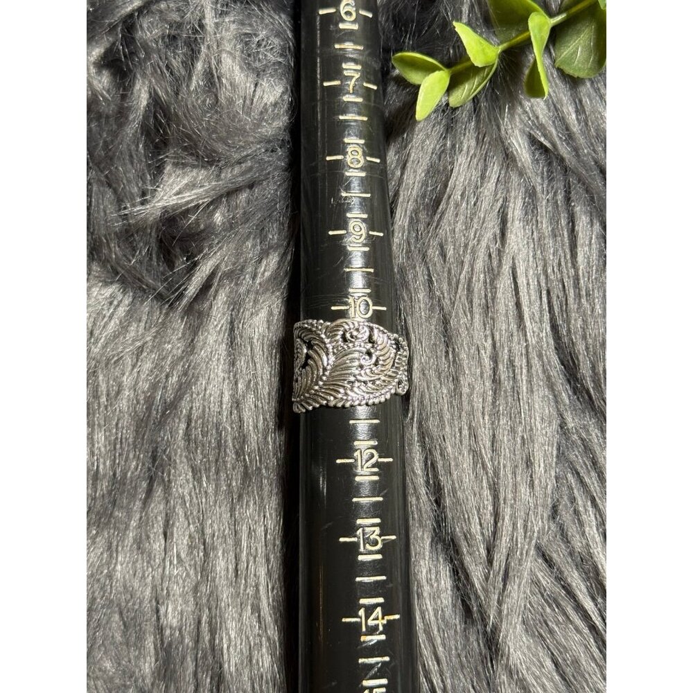 Silver 925 Scroll Leaf Design Ring - image 7